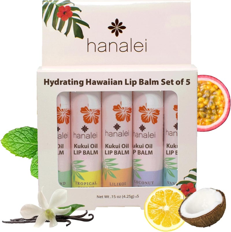 Hanalei Hydrating Hawaiian Lip Balm Set of 5 - Image 1